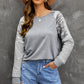Mixed Print Raglan Top