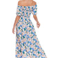 Floral Off-Shoulder Slit Maxi Dress