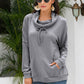 Cowl Neck Drop Shoulder Sweatshirt