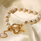 Freshwater Pearl Heart Charm Bracelet