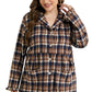 Plus Size Plaid Buttoned Collared Shacket