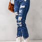 Distressed High Waist Jeans with Pockets