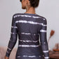 Tie-Dye Plunge Long Sleeve Top