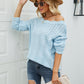 Scalloped Boat Neck Openwork Tunic Sweater