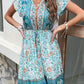 Decorative Button Petal Sleeve Drawstring Waist Dress