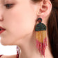 Beaded Fringe Dangle Earrings