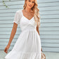 Tied Ruffle Hem Smocked Reversible Dress