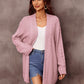 Warm Fall Mixed Knit Open Front Longline Cardigan