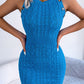 Decorative Button Sleeveless Cable-Knit Dress
