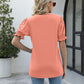 Square Neck Flounce Sleeve Top