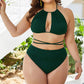 Plus Size Cutout Tied Backless Bikini Set