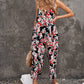 Botanical Print Spaghetti Strap Cropped Jumpsuit