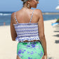 Floral Ruffle Hem Smocked Swimsuit Set
