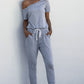 Asymmetrical Neck Tied Jumpsuit with Pockets