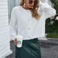 Round Neck Dropped Shoulder Fuzzy Cardigan