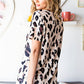 Leopard Cutout Short Sleeve Top