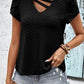 Strappy V-Neck Eyelet Top