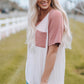 Two-Tone Raglan Sleeve V-Neck Tee