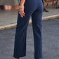 Drawstring Elastic Waist Pants with Pockets