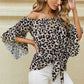 Printed Off-Shoulder Flounce Sleeve Top