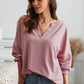 Button Detail Curved Hem Top