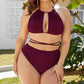 Plus Size Cutout Tied Backless Bikini Set