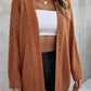 Warm Fall Mixed Knit Open Front Longline Cardigan