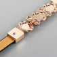 Rhinestone Flower Adjustable PU Leather Belt