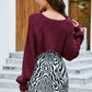 Rib-Knit Cropped Poncho