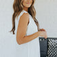 Lace Yoke Round Neck Tank
