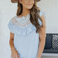 Lace Ruffled Short Sleeve T-Shirt
