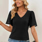 V-Neck Flutter Sleeve Top