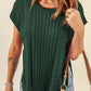 Cable-Knit Side Slit Sweater Vest