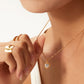 Inlaid Zircon Heart Pendant Necklace