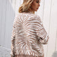Zebra Print Button Down Cardigan