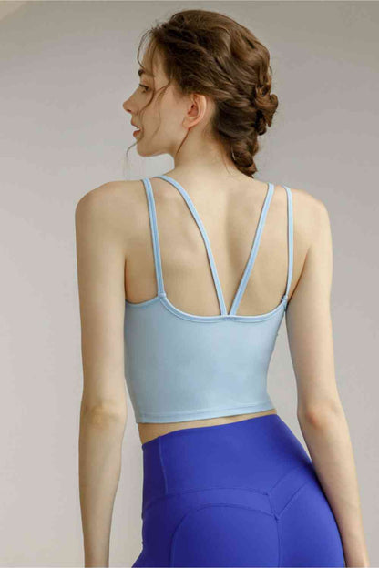 Spaghetti Strap Scoop Neck Sports Bra