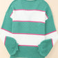Color Block Buttoned V-Neck Sweater
