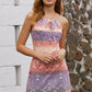 Printed Tie-Shoulder Cutout Dress