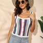 Striped Scalloped Trim Knit Tank
