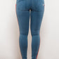 Side Stripe Contrast Buttoned Skinny Jeans