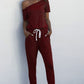 Asymmetrical Neck Tied Jumpsuit with Pockets