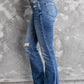 Distressed Flared Jeans with Pockets