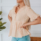 Embroidered Tassel Flounce Sleeve Babydoll Blouse