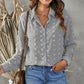 Swiss Dot Button-Up Long Sleeve Shirt