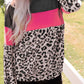 Leopard Print Color Block Long-Sleeve Top
