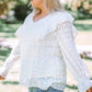 Plus Size Swiss Dot Ruffled Blouse