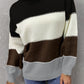 Color Block Lantern Sleeve Turtleneck Sweater