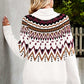 Chevron Turtleneck Ribbed Trim Sweater