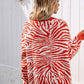 Zebra Print Button Down Cardigan
