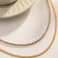 Double-Layered Inlaid Zircon Stainless Steel Necklace